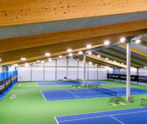 In our modern complex, Tennis Resort SKHK & Hotel Break, there are 7 outdoor clay courts and 3 indoor tennis courts in a permanent hall.